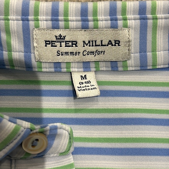 Peter Millar boys summer comfort striped polo sz 9-10 - Picture 2 of 3